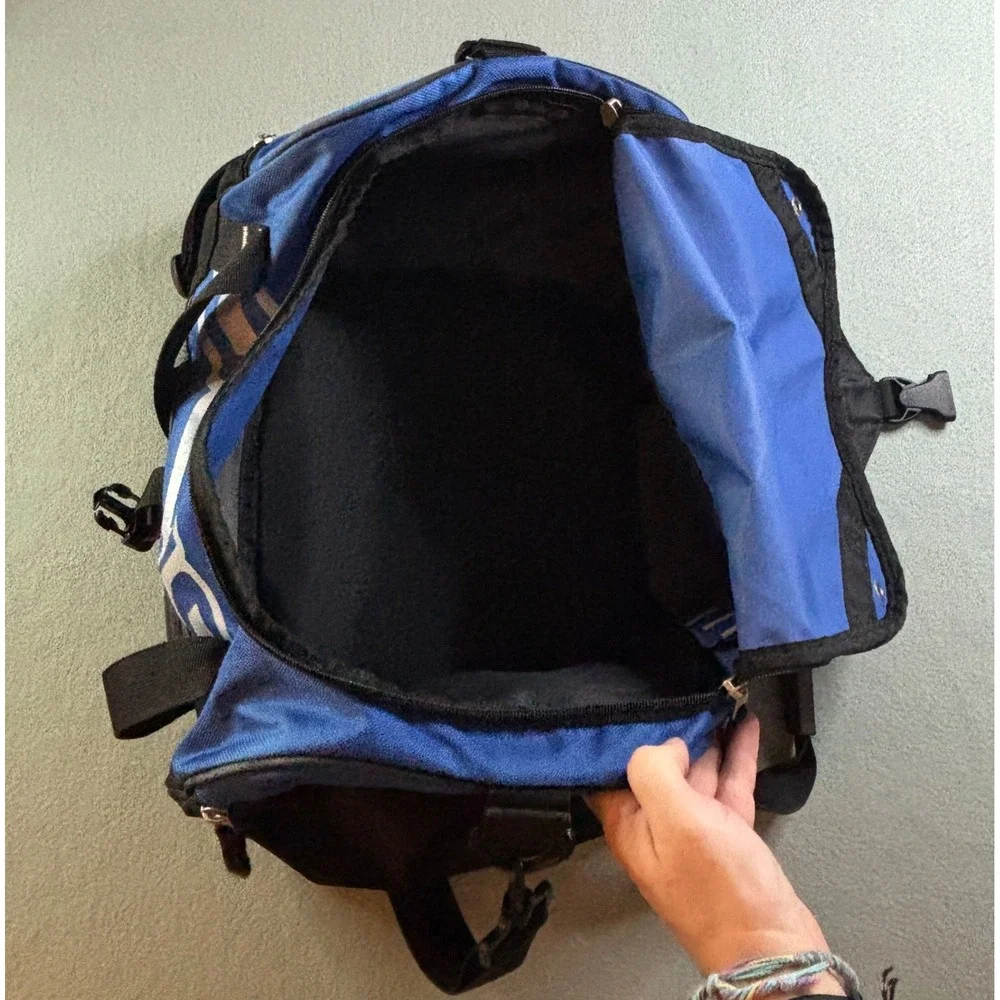 OGIO Small Gym Duffle Bag Blue Black Travel Luggage Duffel Padded Strap Vented